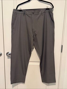 Andrew Marc Men's Gray Straight Performance Trousers